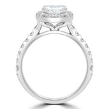 2 CTW Radiant Diamond Cathedral Emerald Halo Engagement Ring in 14K White Gold with Accents (MD220109)