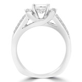 1 1/7 CTW Round Diamond Split-Shank Solitaire with Accents Engagement Ring in 14K White Gold (MD220146)