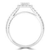 9/10 CTW Princess Diamond Cathedral Split-Shank Princess Halo Engagement Ring in 14K White Gold (MD220147)