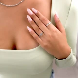 1 1/2 CTW Round Diamond Solitaire with Accents Engagement Ring in 14K White Gold (MD220149)