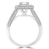 1 3/4 CTW Princess Diamond Split Shank Rollover Princess Halo Engagement Ring in 14K White Gold with Accents (MD220156)