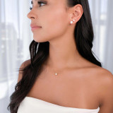 2/5 CT Round Diamond Hexagon Vintage Bezel Set Necklace in 14K Yellow Gold (MD220208)