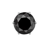 1/7 CT Round Black Diamond 6 -Prong Single Stud Earrings in 14K White Gold (MD220210)