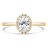 1/2 CTW Oval Diamond Oval Halo Engagement Ring in 14K Yellow Gold (MD220223)