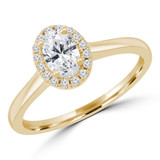 1/2 CTW Oval Diamond Oval Halo Engagement Ring in 14K Yellow Gold (MD220223)
