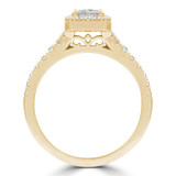 7/8 CTW Princess Diamond Princess Halo Engagement Ring in 14K Yellow Gold (MD220225)