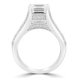 2 2/5 CTW Emerald Diamond Solitaire with Accents Engagement Ring in 14K White Gold (MD220230)