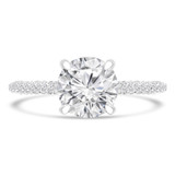 2 3/5 CTW Round Diamond Claw Prong Solitaire with Accents Engagement Ring in 14K White Gold (MD220231)