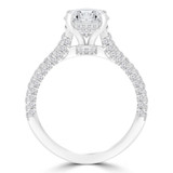 2 3/5 CTW Round Diamond Claw Prong Solitaire with Accents Engagement Ring in 14K White Gold (MD220231)
