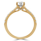 4/5 CTW Round Diamond Hidden Halo Solitaire with Accents Engagement Ring in 14K Yellow Gold (MD220244)