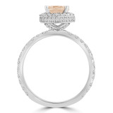 1 4/5 CTW Oval Champagne Morganite & Round Diamond Oval Halo Engagement Ring in 14K White Gold (MD220255)