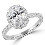 1 7/8 CTW Oval Diamond Oval Halo Engagement Ring in 14K White Gold (MD220256)