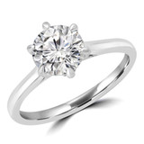 9/10 CT Round Diamond 6-Prong Solitaire Engagement Ring in 14K White Gold (MD220265)