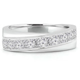 3/5 CTW Round Diamond Semi-Eternity Anniversary Wedding Band Ring in 14K White Gold (MD220274)