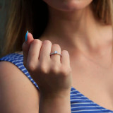 2/3 CTW Round Diamond Solitaire with Accents Engagement Ring in 14K White Gold (MD220279)