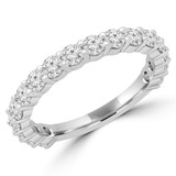 1 1/4 CTW Round Diamond 3/4 Way Semi-Eternity Anniversary Wedding Band Ring in 14K White Gold (MD220286)