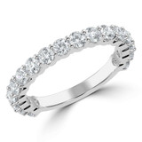 1 1/4 CTW Round Diamond 3/4 Way Semi-Eternity Anniversary Wedding Band Ring in 14K White Gold (MD220286)