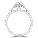1 1/5 CTW Oval Diamond Vintage Cathedral Oval Halo Engagement Ring in 18K White Gold (MD220292)