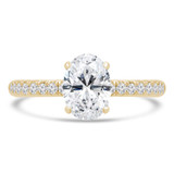 1 1/3 CTW Oval Diamond Oval Halo Engagement Ring in 18K Yellow Gold (MD220293)