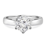 1/2 CT Round Diamond 6-Prong Trellis Solitaire Engagement Ring in 14K White Gold (MD220299)