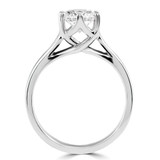 1/2 CT Round Diamond 6-Prong Trellis Solitaire Engagement Ring in 14K White Gold (MD220300)