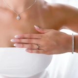 3/5 CT Round Diamond 6-Prong Catheral Tapered Solitaire Engagement Ring in 14K White Gold (MD220304)