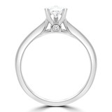 2/3 CTW Pear Diamond 3-Prong Cathedral Solitaire with Accents Engagement Ring in 14K White Gold (MD220307)