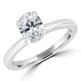 1 CT Oval Diamond 4-Prong Solitaire Engagement Ring in 14K White Gold (MD220308)