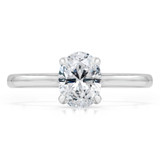 1 CT Oval Diamond 4-Prong Solitaire Engagement Ring in 14K White Gold (MD220308)