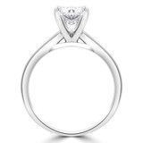 1 CT Oval Diamond 4-Prong Cathedral Solitaire Engagement Ring in 14K White Gold (MD220309)