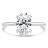 1 CT Oval Diamond 4-Prong Cathedral Solitaire Engagement Ring in 14K White Gold (MD220309)