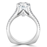 2 3/4 CTW Round Diamond 2-Row Split-Shank Cathedral Solitaire with Accents Engagement Ring in 14K White Gold (MD220319)