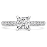 1 3/4 CTW Princess Diamond Solitaire with Accents Engagement Ring in 14K White Gold (MD220323)