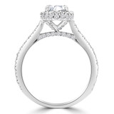 2 1/20 CTW Oval Diamond Claw Prongs Cathedral Oval Halo Engagement Ring in 14K White Gold with Hidden Halo (MD220330)