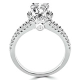 1 1/2 CTW Oval Diamond Split-Shank Oval Halo Engagement Ring in 14K White Gold with Accents (MD220333)