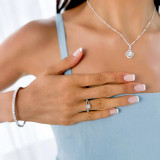 2/3 CTW Round Diamond Two-row Split-Shank Cushion Halo Engagement Ring in 14K White Gold with Accents (MD220336)