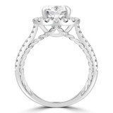 3 1/2 CTW Oval Diamond Two-Row Oval Halo Engagement Ring in 18K White Gold with Accents (MD220340)