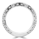 1/2 CTW Round Diamond Vintage Twisted 3/4 Way Semi-Eternity Anniversary Wedding Band Ring in 14K White Gold (MD220347)