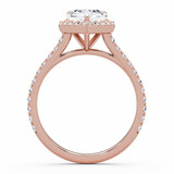 1 1/2 CTW Pear Diamond 5-Prong Pear Halo Engagement Ring in 14K Rose Gold (MD220381)