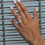 2 1/6 CTW Round Diamond Solitaire with Accents Engagement Ring in 14K White Gold (MD220394)