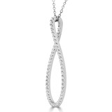1/2 CTW Round Diamond Fancy Pendant Necklace in 14K White Gold (MD220407)