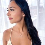 1/2 CTW Round Diamond Fancy Pendant Necklace in 14K White Gold (MD220407)