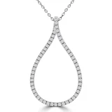 1/2 CTW Round Diamond Fancy Pendant Necklace in 14K White Gold (MD220407)