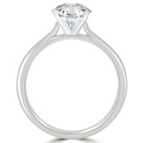 1/2 CT Round Diamond Cathedral Solitaire Engagement Ring in 14K White Gold (MD220424)