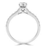 3/5 CTW Round Diamond Trellis Solitaire with Accents Engagement Ring in 14K White Gold (MD220442)