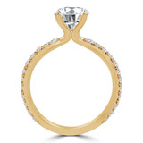 1 CTW Round Diamond Solitaire with Accents Engagement Ring in 14K Yellow Gold (MD220452)