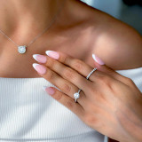 2 1/2 CTW Round Diamond Solitaire with Accents Engagement Ring in 14K White Gold (MD220455)