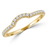1/4 CTW Round Diamond Curved Semi-Eternity Anniversary Wedding Band Ring in 14K Yellow Gold (MD230001)