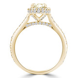 2 2/5 CTW Oval Fancy Yellow Diamond Rollover Halo Engagement Ring in 14K Yellow Gold with Accents (MD230004)