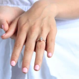 7/8 CTW Marquise Diamond Tiara Solitaire with Accents Engagement Ring in 14K Rose Gold (MD230005)